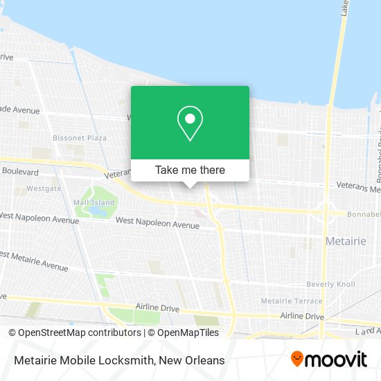 Metairie Mobile Locksmith map