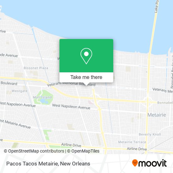 Mapa de Pacos Tacos Metairie