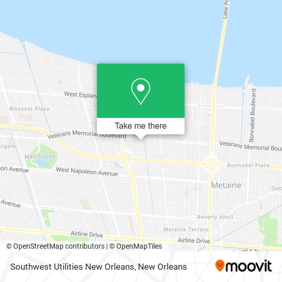 Southwest Utilities New Orleans map