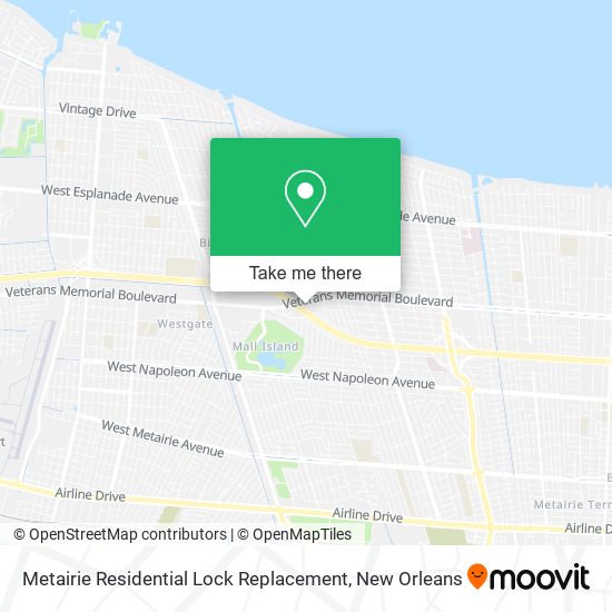 Mapa de Metairie Residential Lock Replacement