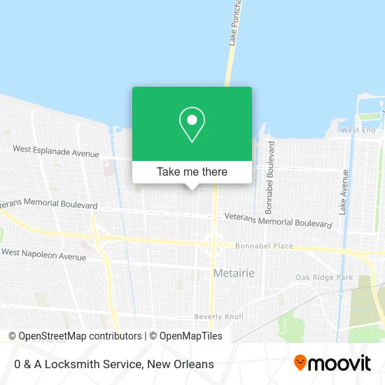 0 & A Locksmith Service map