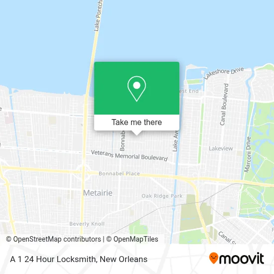 A 1 24 Hour Locksmith map