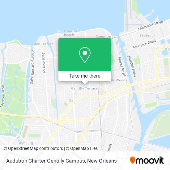 Audubon Charter Gentilly Campus map