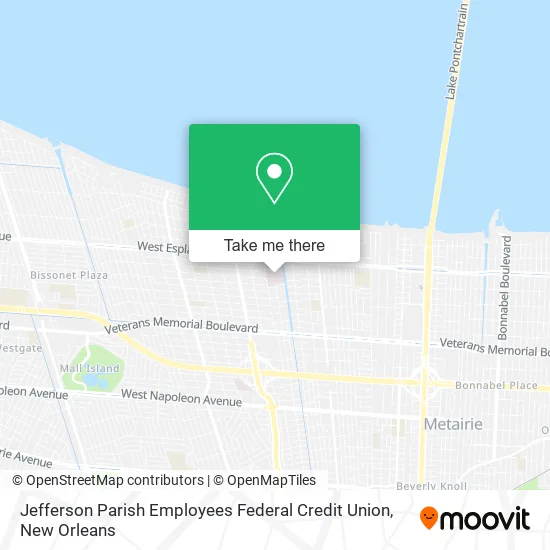 Jefferson Parish Employees Federal Credit Union map