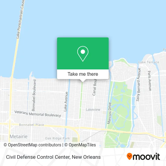 Civil Defense Control Center map