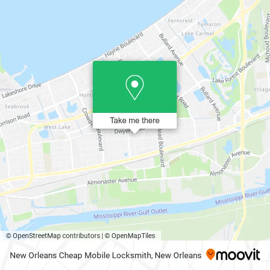 New Orleans Cheap Mobile Locksmith map