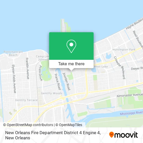 New Orleans Fire Department District 4 Engine 4 map