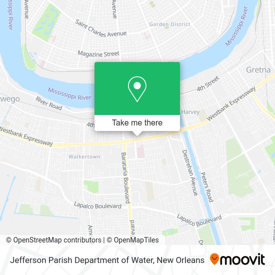 Jefferson Parish Department of Water map