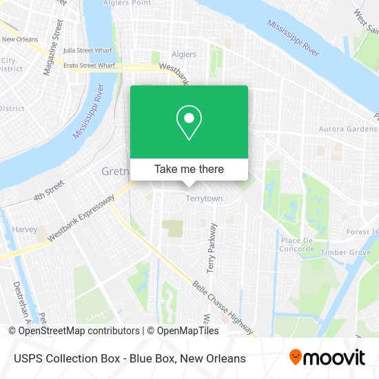 Mapa de USPS Collection Box - Blue Box