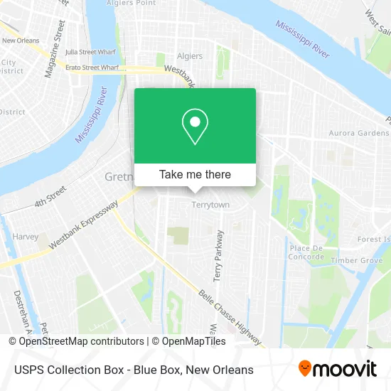 USPS Collection Box - Blue Box map