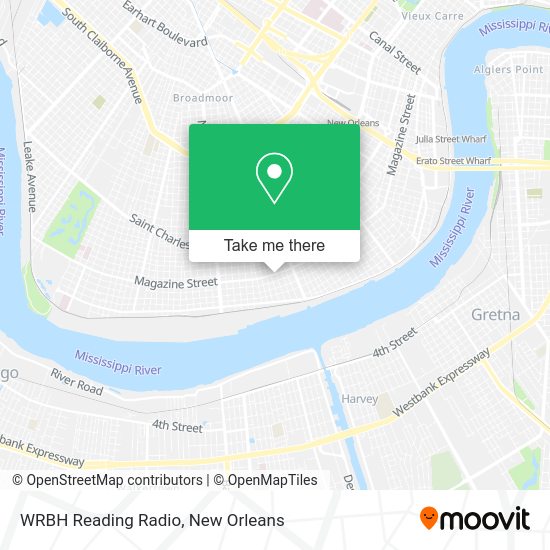 WRBH Reading Radio map
