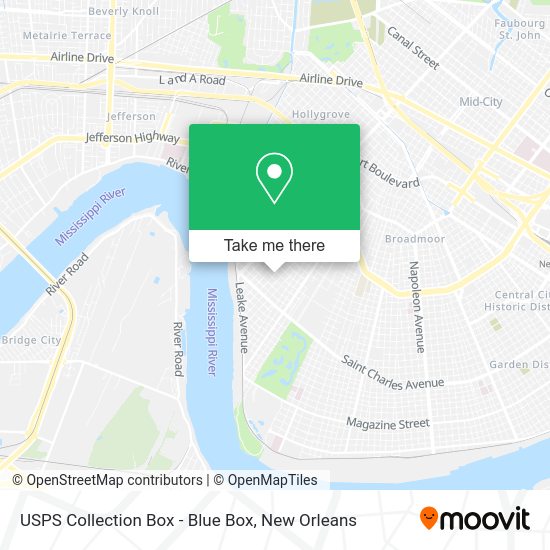 Mapa de USPS Collection Box - Blue Box