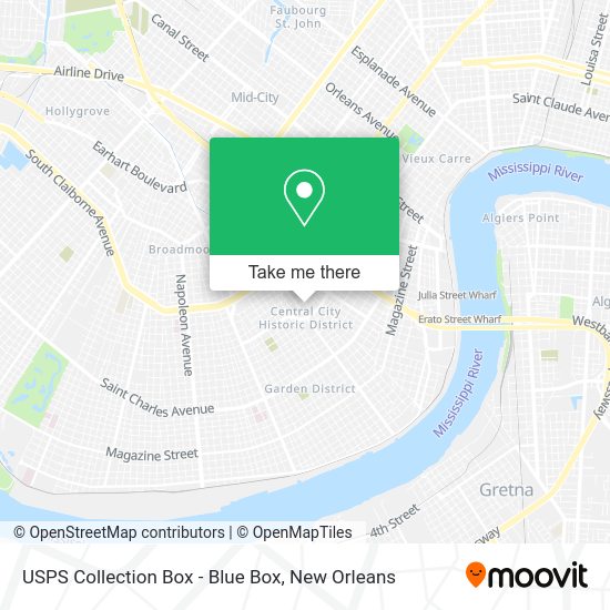 Mapa de USPS Collection Box - Blue Box