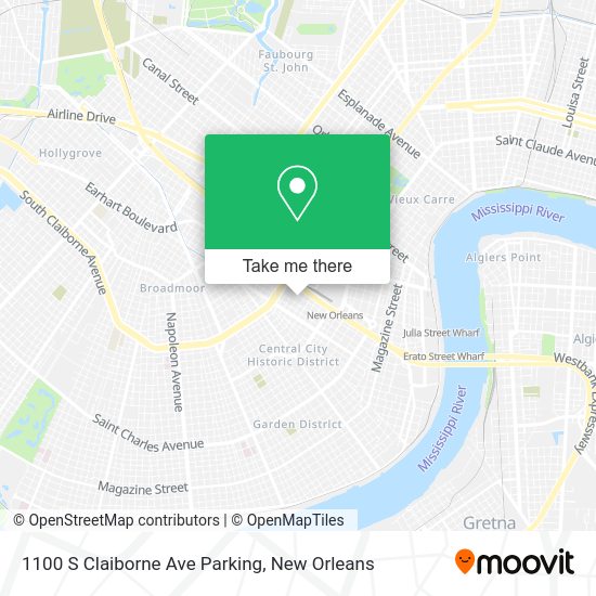 Mapa de 1100 S Claiborne Ave Parking
