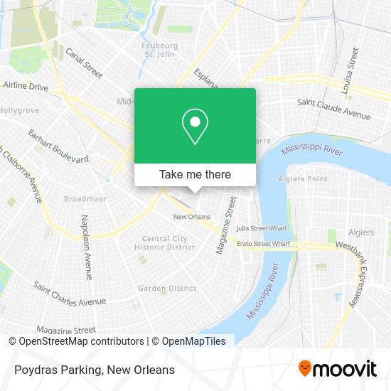 Mapa de Poydras Parking