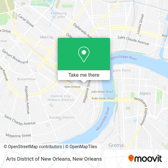 Arts District of New Orleans map