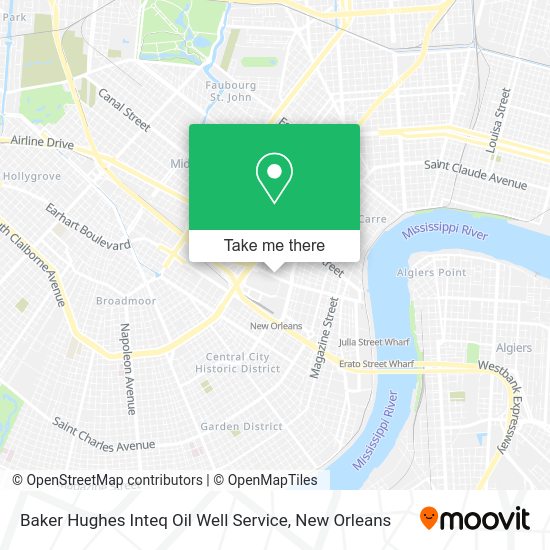 Mapa de Baker Hughes Inteq Oil Well Service