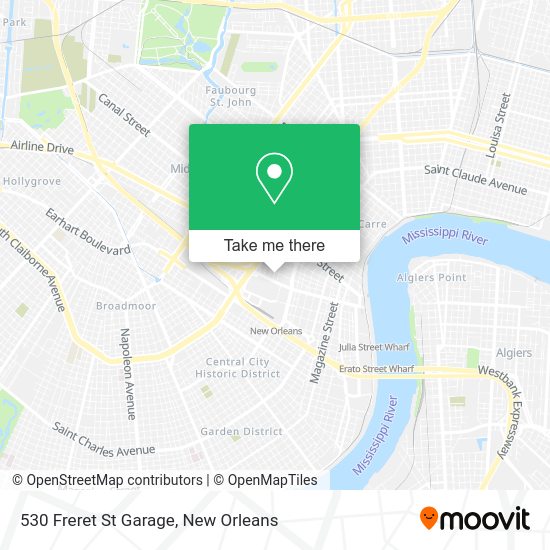 530 Freret St Garage map