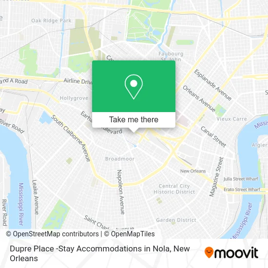 Mapa de Dupre Place -Stay Accommodations in Nola