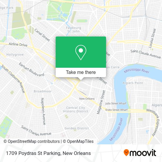 Mapa de 1709 Poydras St Parking