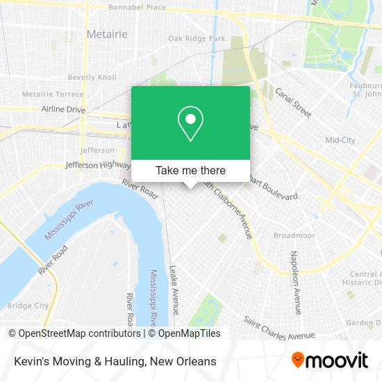 Kevin's Moving & Hauling map