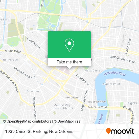 1939 Canal St Parking map