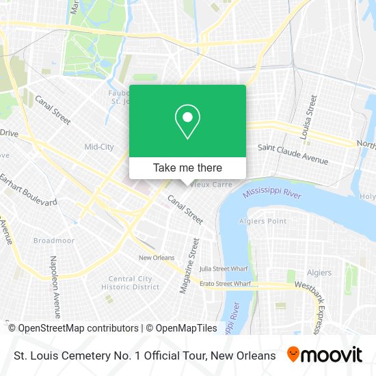 St. Louis Cemetery No. 1 Official Tour map