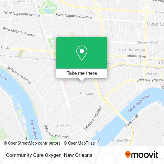 Mapa de Community Care Oxygen