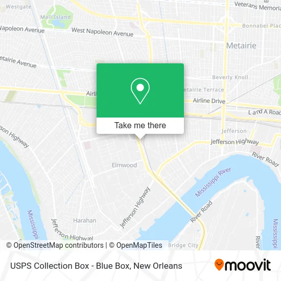 USPS Collection Box - Blue Box map