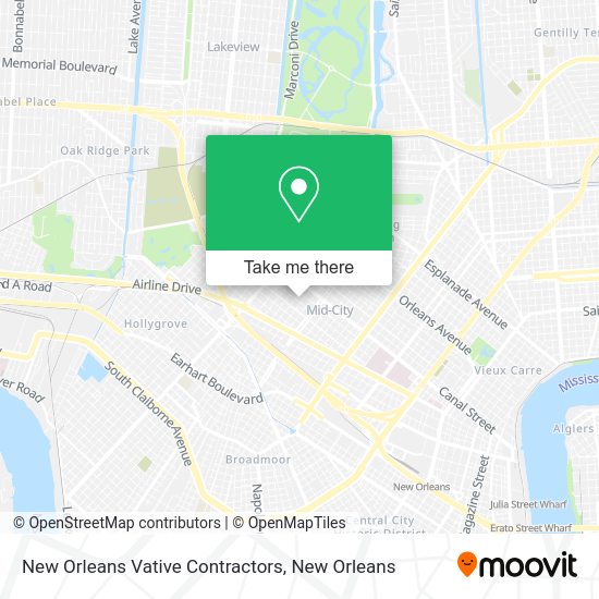 New Orleans Vative Contractors map