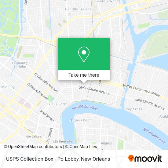 USPS Collection Box - Po Lobby map