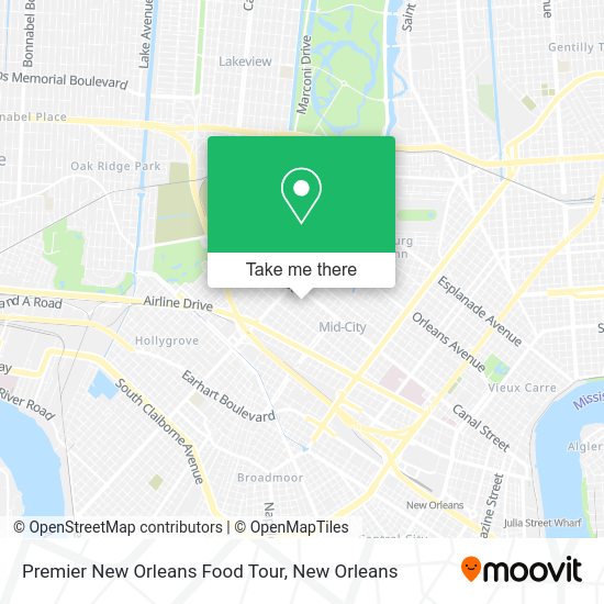 Premier New Orleans Food Tour map