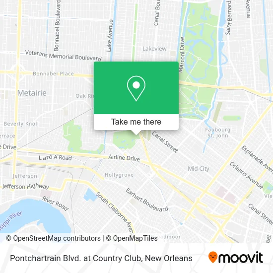 Mapa de Pontchartrain Blvd. at Country Club