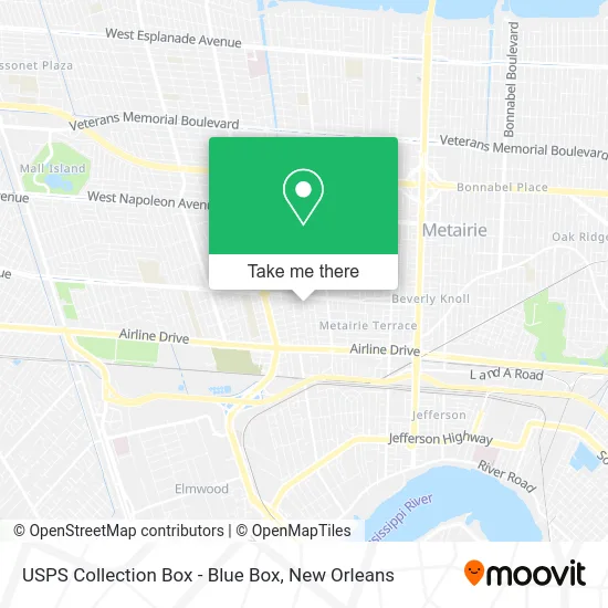 USPS Collection Box - Blue Box map