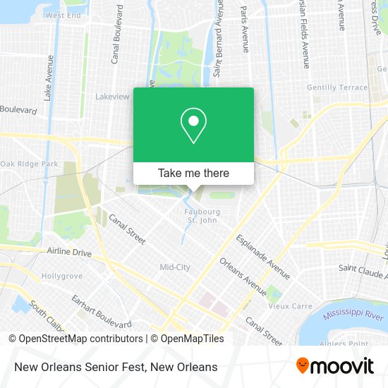 Mapa de New Orleans Senior Fest