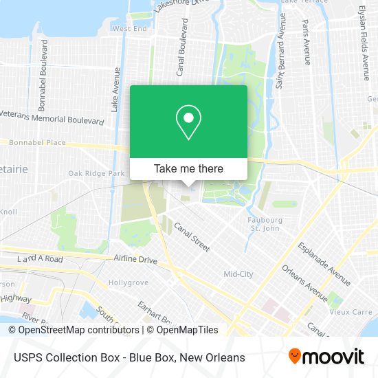 USPS Collection Box - Blue Box map