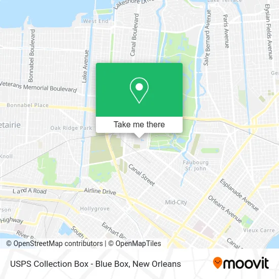 USPS Collection Box - Blue Box map