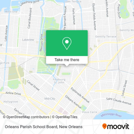 Orleans Parish School Board map
