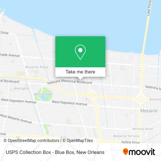 Mapa de USPS Collection Box - Blue Box