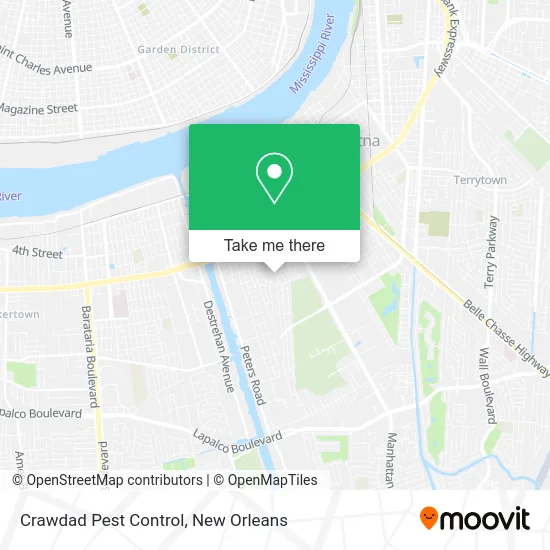 Crawdad Pest Control map