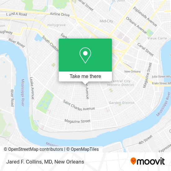 Jared F. Collins, MD map