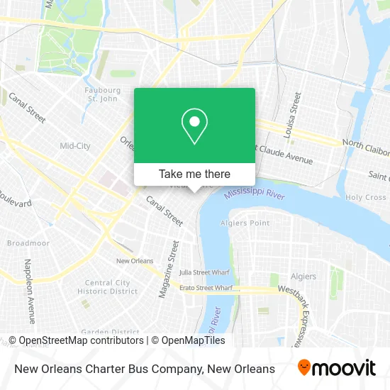 New Orleans Charter Bus Company map