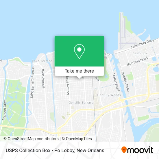 USPS Collection Box - Po Lobby map