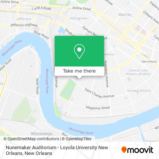 Mapa de Nunemaker Auditorium - Loyola University New Orleans
