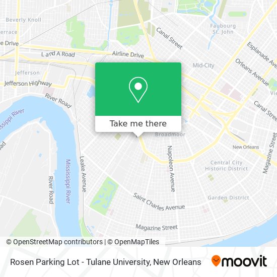 Mapa de Rosen Parking Lot - Tulane University