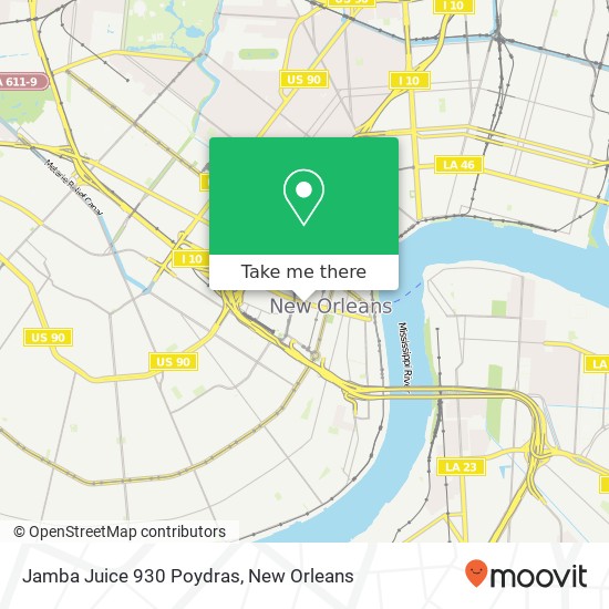 Mapa de Jamba Juice 930 Poydras