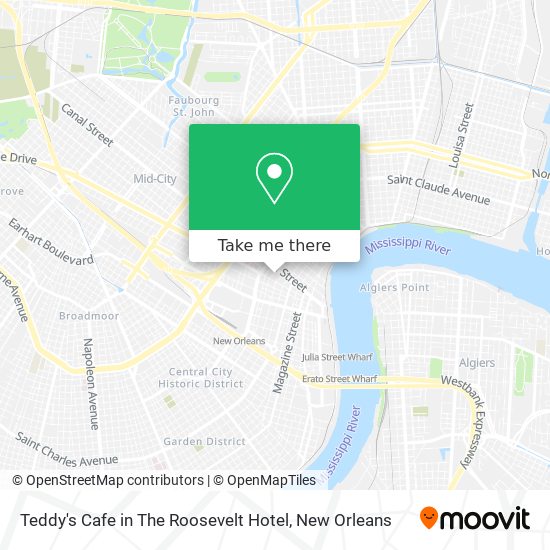 Teddy's Cafe in The Roosevelt Hotel map