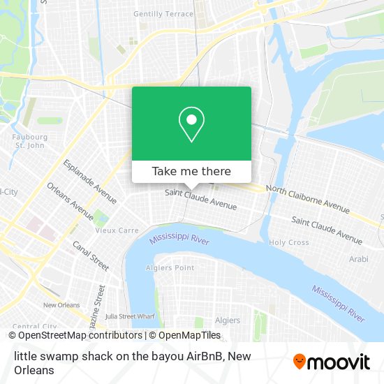 little swamp shack on the bayou AirBnB map