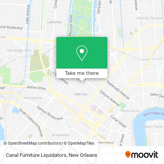 Canal Furniture Liquidators map