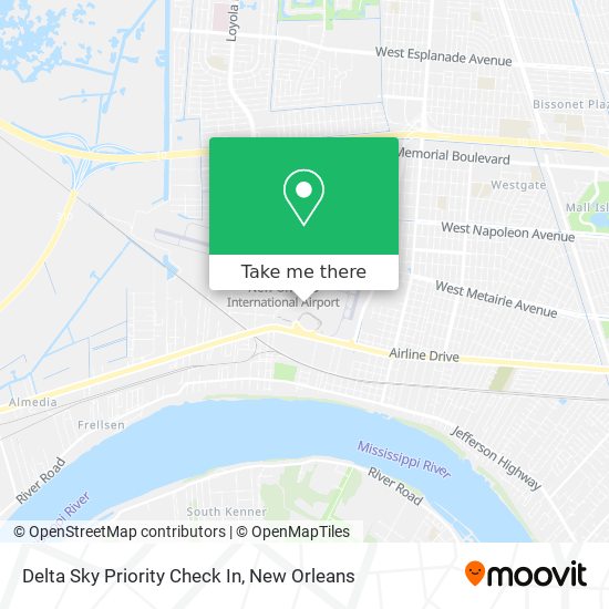 Mapa de Delta Sky Priority Check In